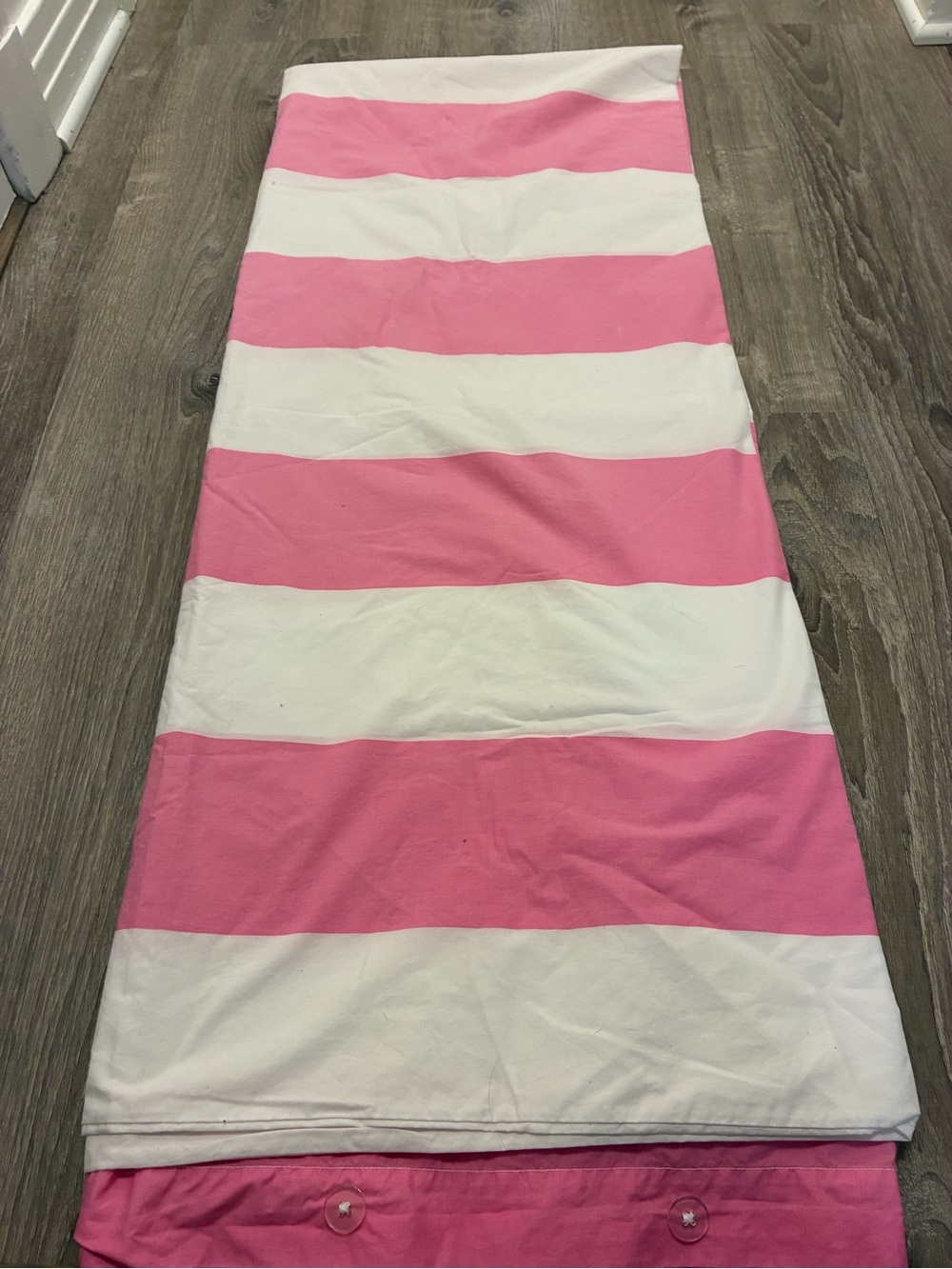 Pottery Barn Kids Pink White Stripe TWIN Duvet Cover